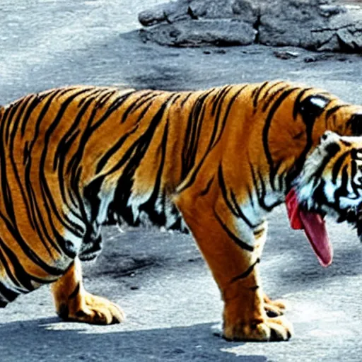 Image similar to tiger eating old lady