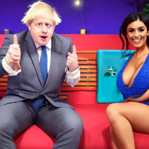 Prompt: Boris Johnson as a contestant on Love Island