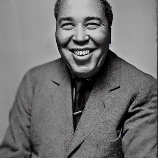 Image similar to realistic photo of old charlie parker at age 7 6, smiling, black and white