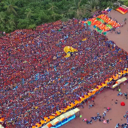 Prompt: Realistic aerial photograph of losoong festival being celebrated in India