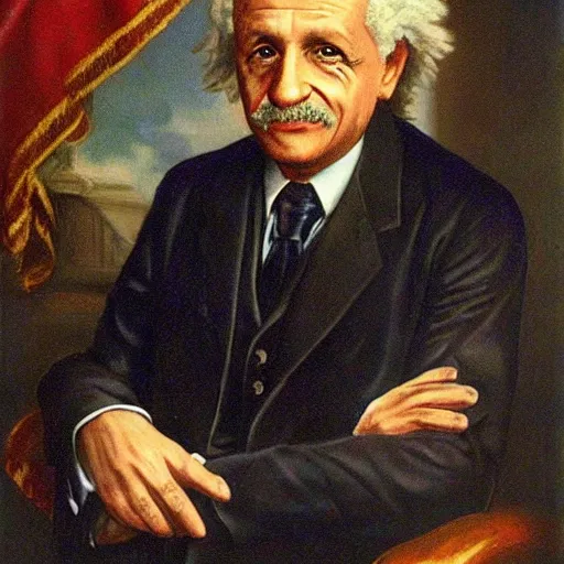 Prompt: presidential einstein portrait