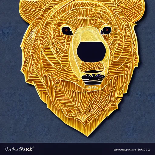 Prompt: laser cut animal vector image of a bear