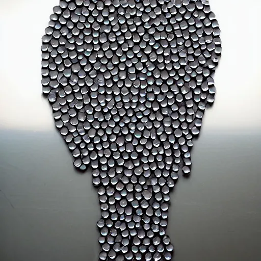 Image similar to thousands of magnets arranged to look like a human being