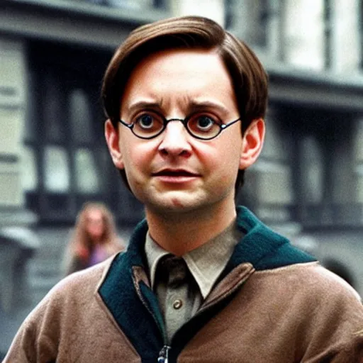 Image similar to tobey maguire as harry potter