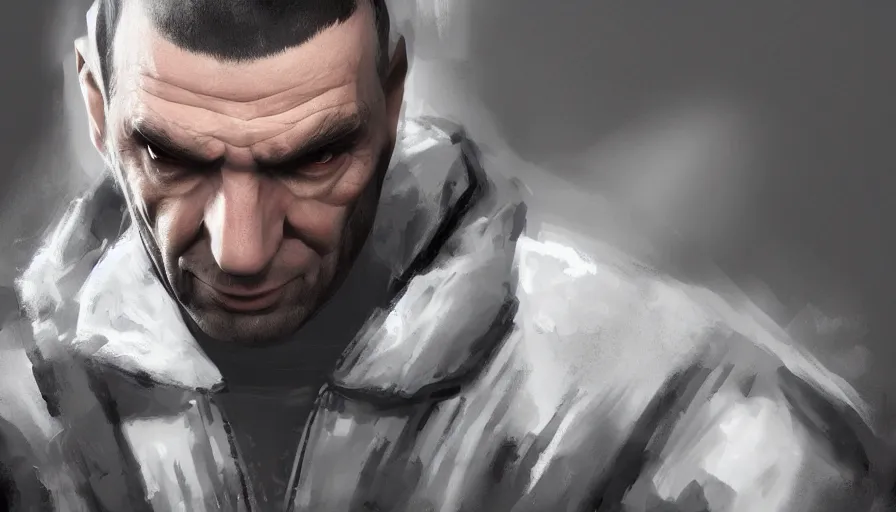 Prompt: Old Niko Bellic, hyperdetailed, artstation, cgsociety, 8k