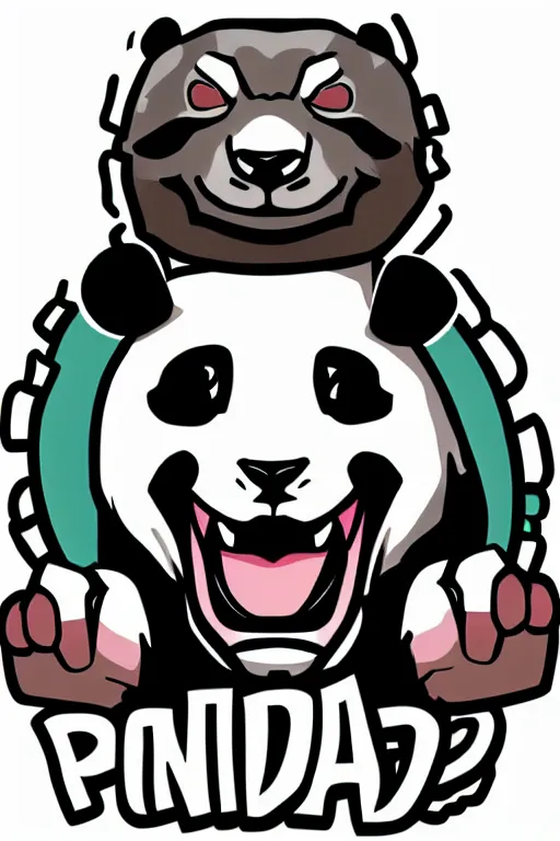 Image similar to Portrait of a panda as a wrestler, sticker, colorful, illustration, highly detailed, simple, smooth and clean vector curves, no jagged lines, vector art, smooth