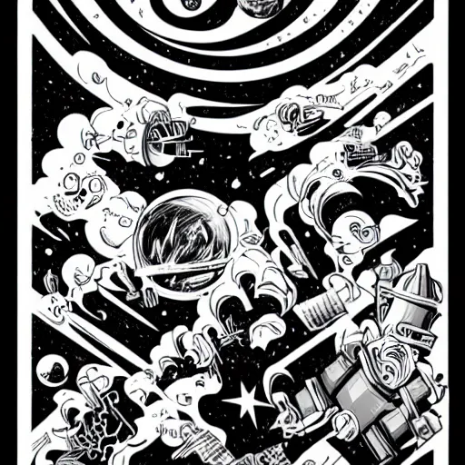 Image similar to mcbess style interstellar war