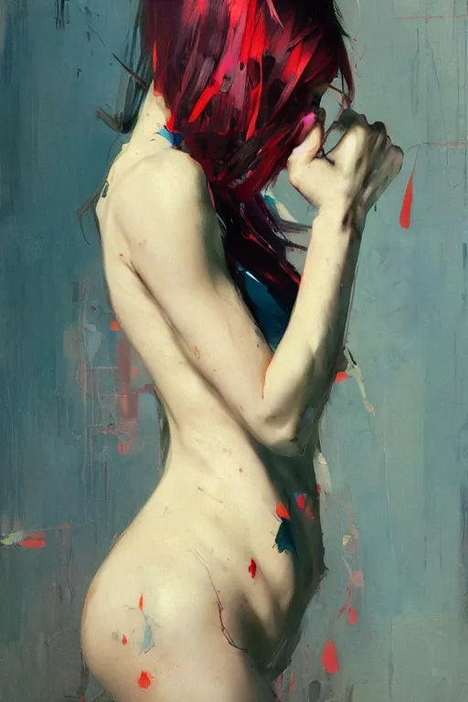 Image similar to hoyeon jung by greg rutkowski, jeremy mann, francoise nielly, van gogh, ross tran, rule of thirds, seductive look, beautiful