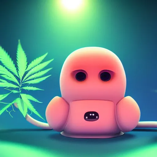 Image similar to portrait of a mochi telephone character on cannabis. octane kawaii 4 k render by eyvind earle