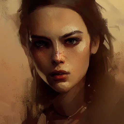 Prompt: model portrait by greg rutkowski