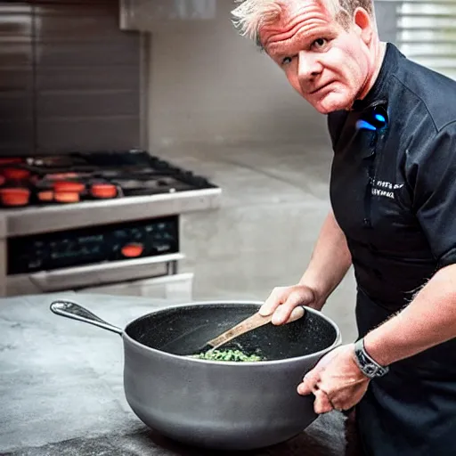 Gordon Ramsay frying minions on a pan, photorealistic, Stable Diffusion