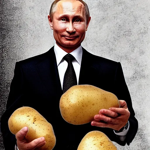 Image similar to vladimir putin but he is a potato