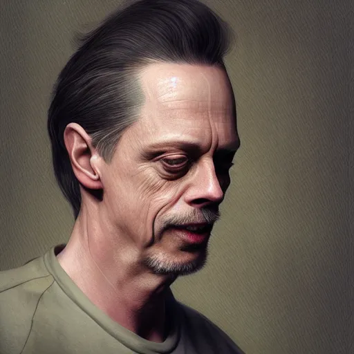 Prompt: steve buscemi hyper detailed, digital art, trending in artstation, cinematic lighting, studio quality, smooth render, unreal engine 5 rendered, octane rendered, art style by klimt and nixeu and ian sprigger and cushart