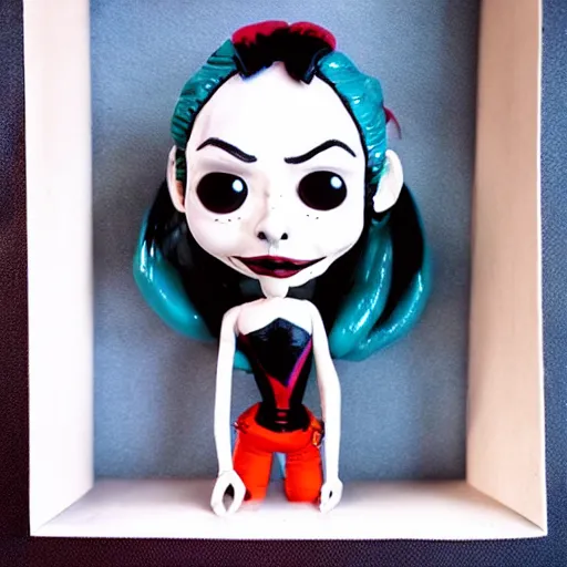 Prompt: Harley Quinn in the style of Tim Burton, Harley Quinn, Claymation, Tim Burton,