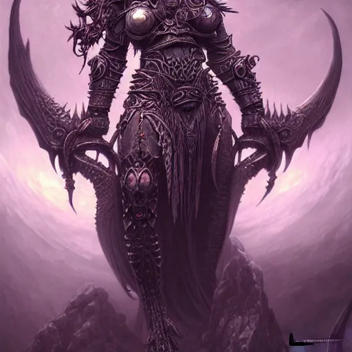 Image similar to a highly detailed Long shot photo of chthonic warcraft Draka female character by Ayami Kojima, Beksinski, Giger,intricate, digital painting, artstation, intricate, concept art, smooth, sharp focus, illustration