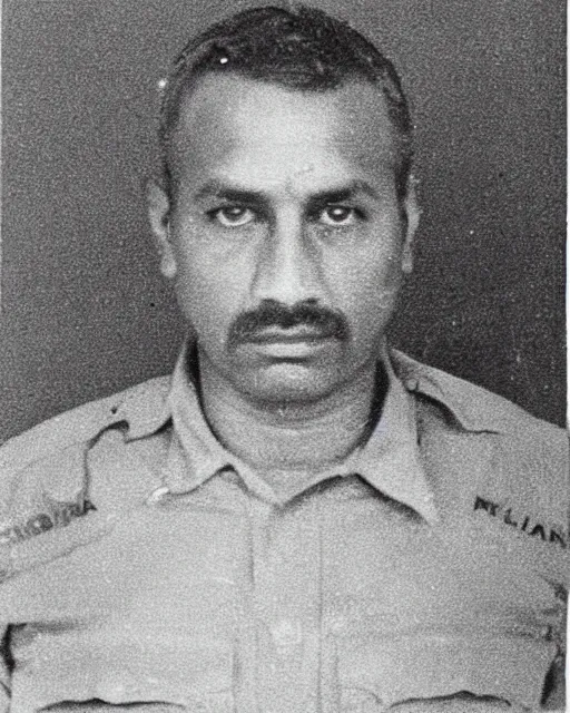 Image similar to a police mugshot of carlton shanahan in india