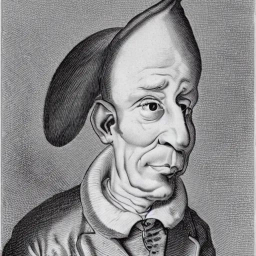 Image similar to A caricature of a man with big ears