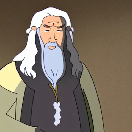 Image similar to gandalf in an adult swim cartoon