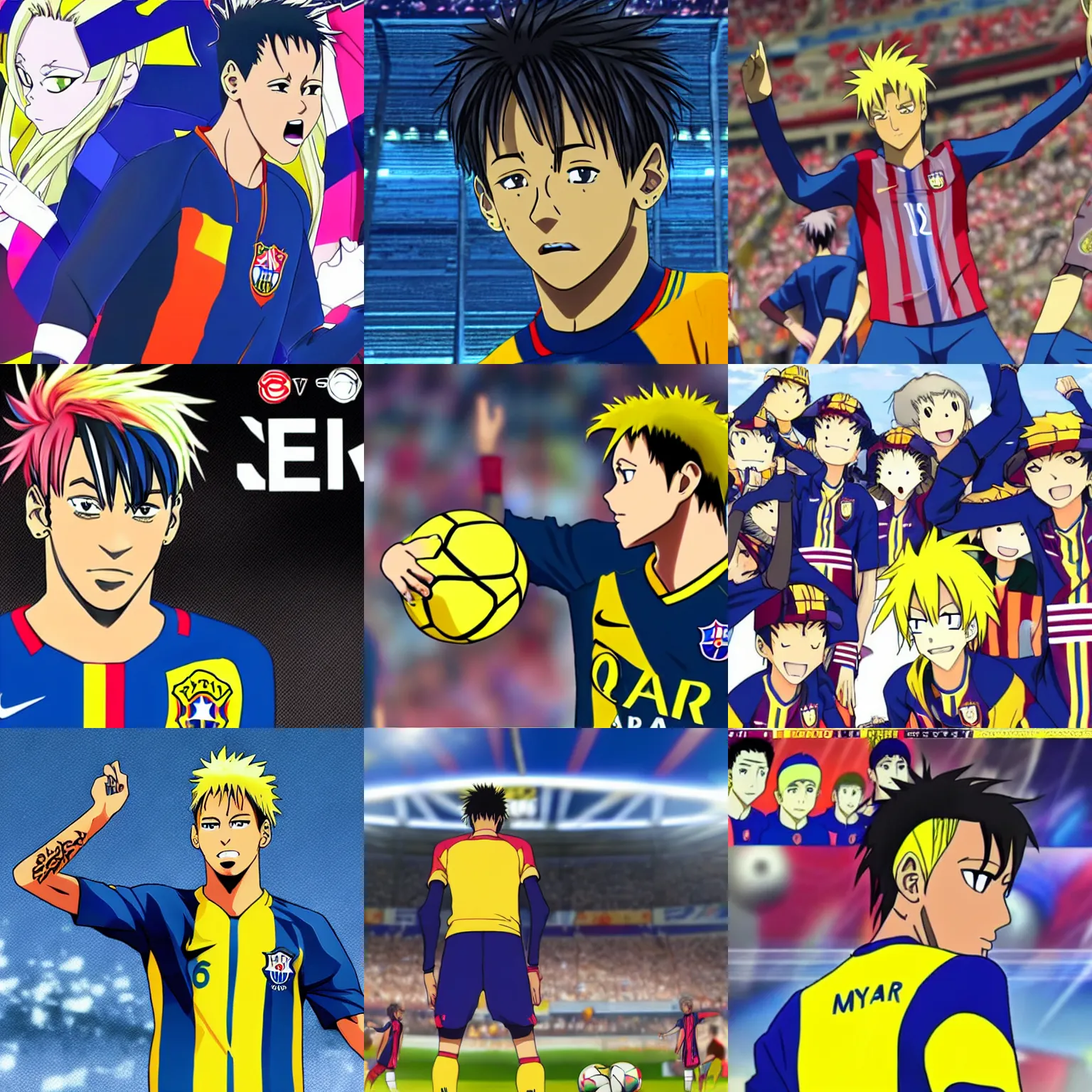 Prompt: neymar, screenshot from a 2012s anime
