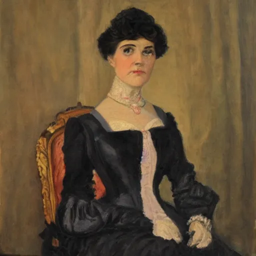 Image similar to portrait of victorian lady, oil, expression