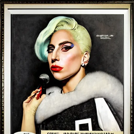 Image similar to lady gaga by norman rockwell