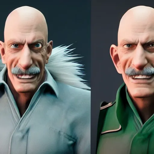 Prompt: the incredible dr. pol in final fantasy vii remake, bald with white mustache, character render, full body shot, highly detailed, in game render