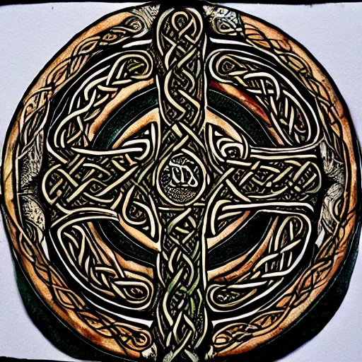 Image similar to Monster, celtic art style