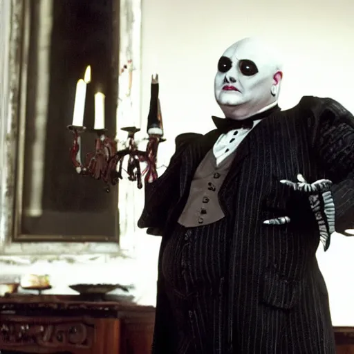 Prompt: johnny depp as fester addams in the addams family