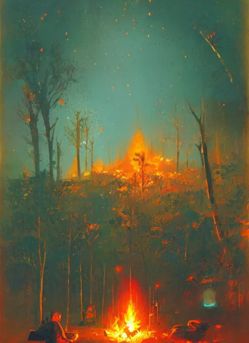 Image similar to camp fire by paul lehr