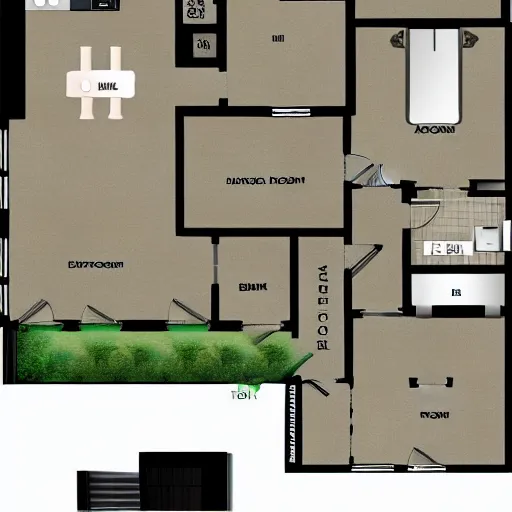 Image similar to A floor plan layout picture of a modern contemporary home