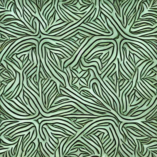 Prompt: thin lines, fractals, lichen macro, crenelated, serpentine twisty maze, carved soapstone ceiling relief paneling white and pale green