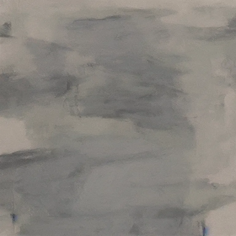 Prompt: An abstract painting using soft pale colours and milky texture contrasted by strong tortuous scratches and some simple shape, reminiscent of forests, hills and homes, influenced by Japanese minimalism, Xie Shiche, He Haixia and Wang Nanming.