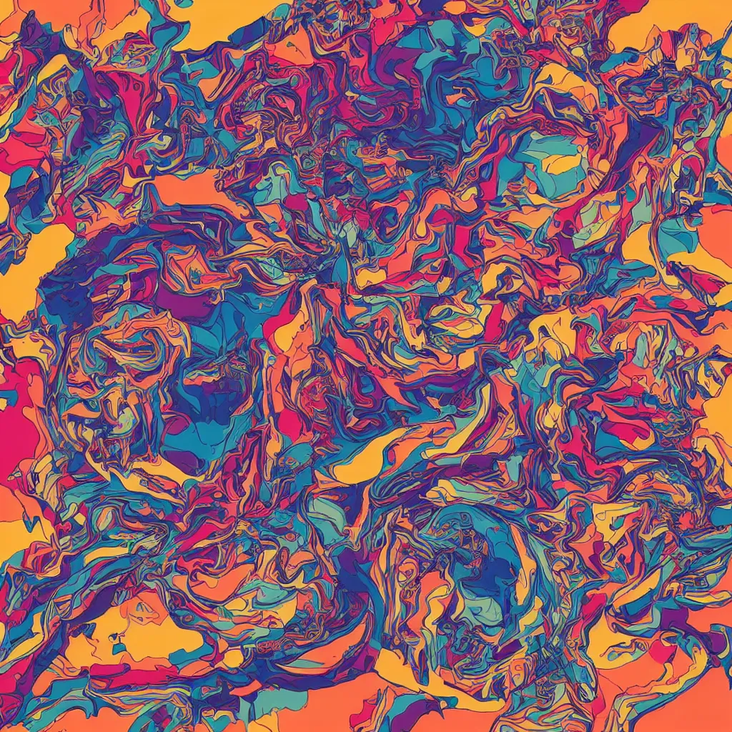 Prompt: album cover design in beautiful modern colors by james jean, jonathan zawada, pi - slices, and tristan eaton