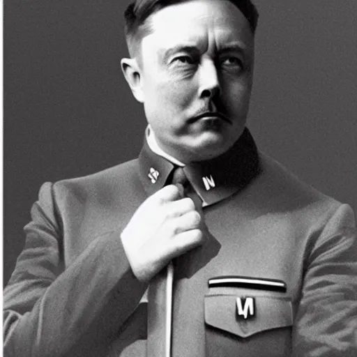 Prompt: Elon musk as Adolf Hitler