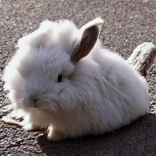 Prompt: photo of a hybrid between a fluffy rabbit and a toad