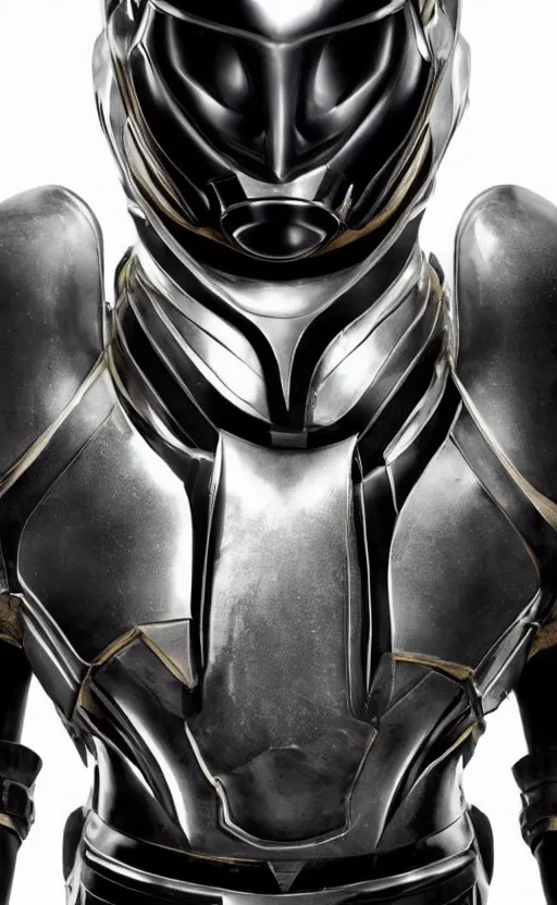 Image similar to symmetrical portrait photograph of beautiful black alien space armor