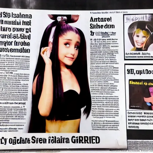 Image similar to ariana grande on a local newspaper