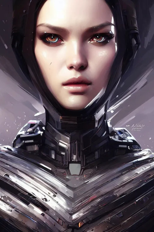 Prompt: beautiful female android in distress!, black shiny eyes, half portrait, background explosion, intricate detailed environment, floro details, intricate, elegant, highly detailed, digital painting, artstation, concept art, smooth, sharp focus, illustration, art by artgerm and greg rutkowski and brian sum,