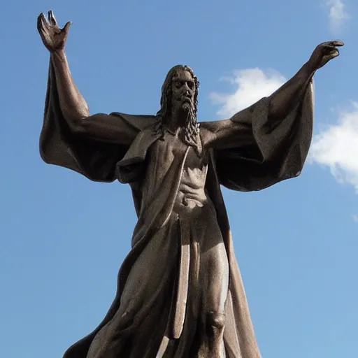 Image similar to statue of satan the redeemer