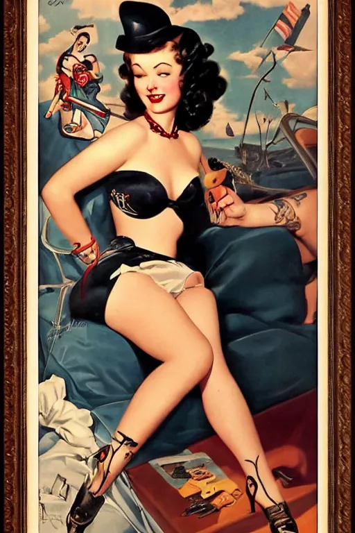 Image similar to Traditional American Tattoo of Pinup Girl by Gil Elvgren