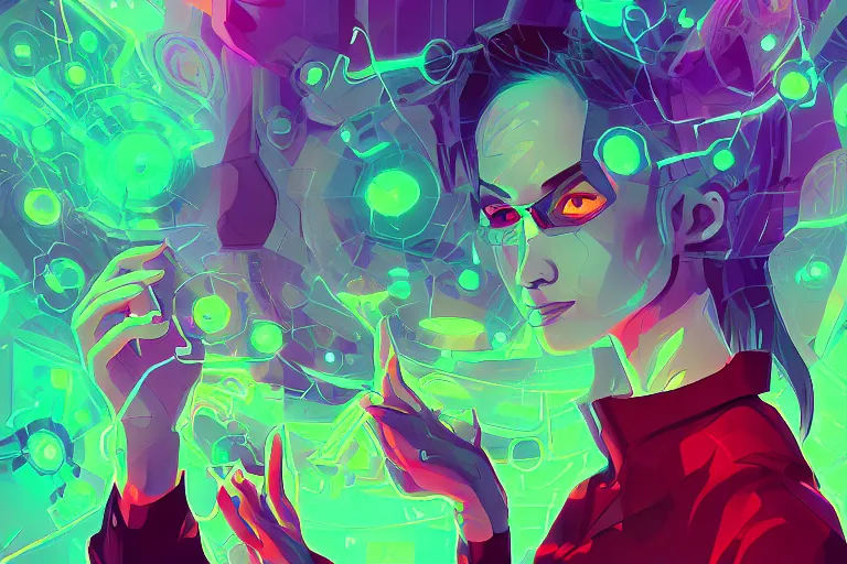 Image similar to magic skill danger sense inside matrix deepdream radiating a glowing aura stuff loot legends stylized digital illustration video game icon artstation lois van baarle, ilya kuvshinov, rossdraws,