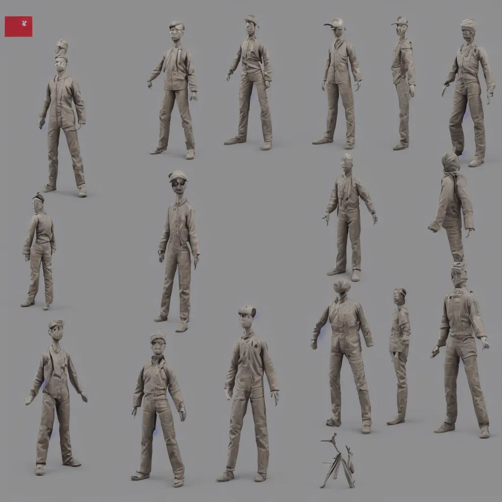 Image similar to 3 d character design sheet, clean t - pose of a japanese vintage toy front view. t pose, octane render, ray tracing, unreal engine 5, daz, ambient occlusion, insanely detailed, 8 k