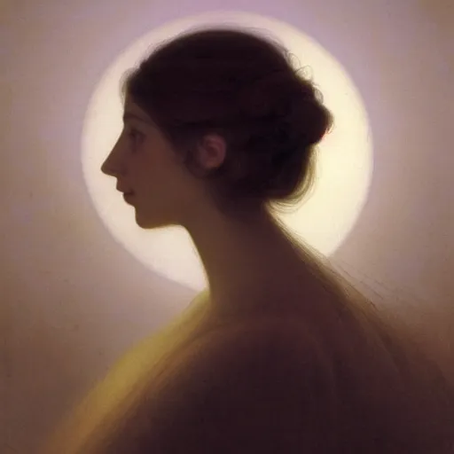 Image similar to a young woman's face, her hair is white and she wears a cobalt blue satin cloak, by ivan aivazovsky and syd mead and moebius and gaston bussiere and roger dean and pieter claesz and paul delaroche and alma tadema and aelbert cuyp and beksinski, hyperrealistic, volumetric light, octane render