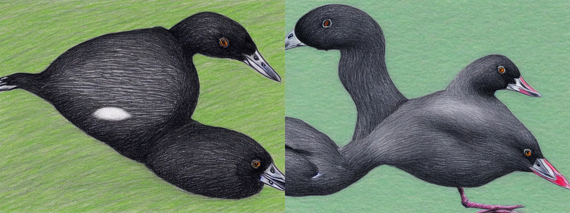 Prompt: highly detailed, extremely accurate drawing of coot by John Gould