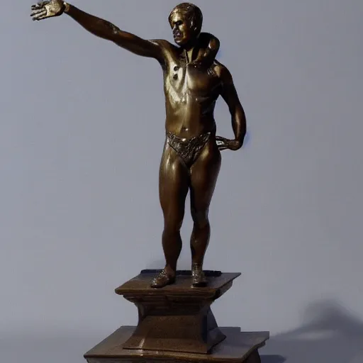 Prompt: bronze sculpture of a piero angela