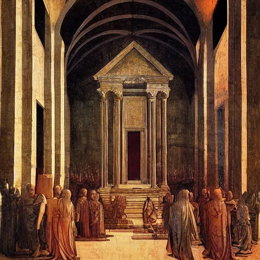 Prompt: The Temple of all Religions painting by Leonardo da Vinci