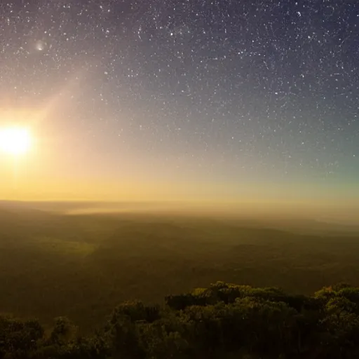 Image similar to beautiful star rising over the morning horizon