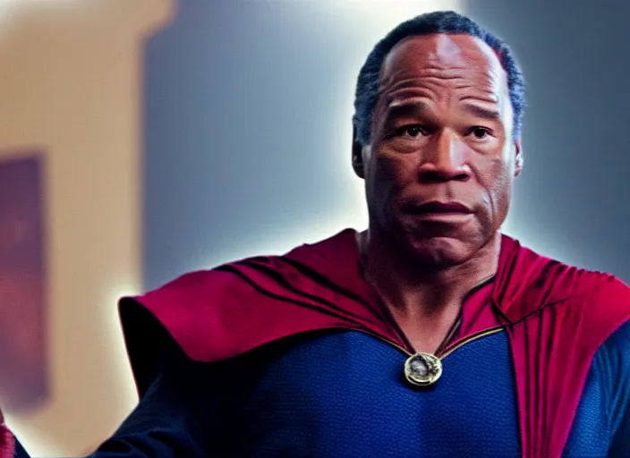 Image similar to film still of oj simpson as dr strange using magic in multiverse of madness, 8 k