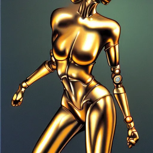 Prompt: a robot woman, hajime sorayama, trending on artstation,