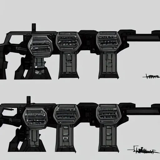 Image similar to Concept art of a halo battle rifle